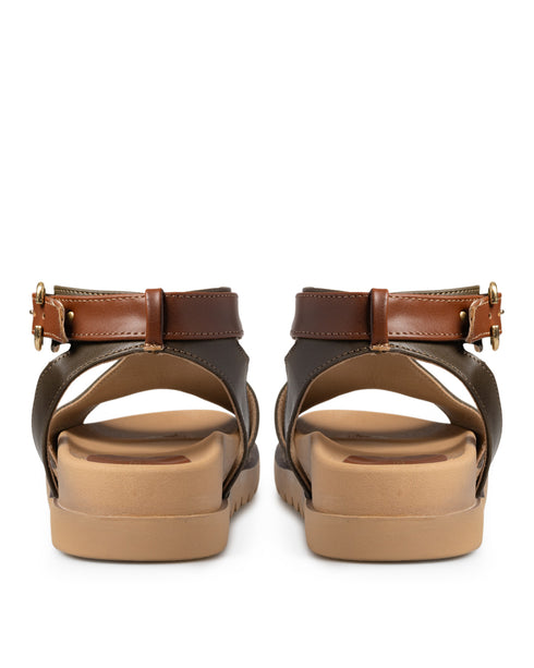 Sandalia Berde Chunky T Strap 101